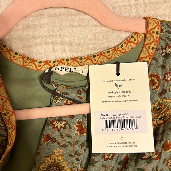 NWT Spell Lady Untamed Button Through Midi in Matcha size small - Picture 14 of 16